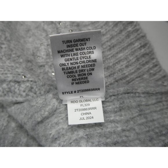 Rachel Roy‎ Grey Pearl-Studded Women's Crew Sweater Size XL - Picture 7 of 8